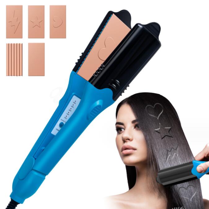 3D hair imprinting 3D Hair Press Iron Hair Straightener Electric Straightening Curling Imprinting 3D Hair Crimper - thegadgets-hub.com