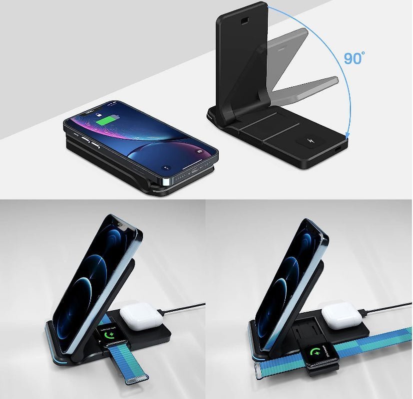 Wireless Charger 3 in 1 Induktive Ladestation Kabellose Mit Adapter, Kompatibel - thegadgets-hub.com